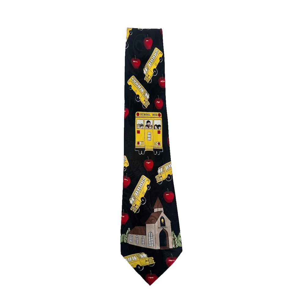 Steven Harris Handmade Tie Necktie School Schoolbus Bus Teacher Novelty Gift